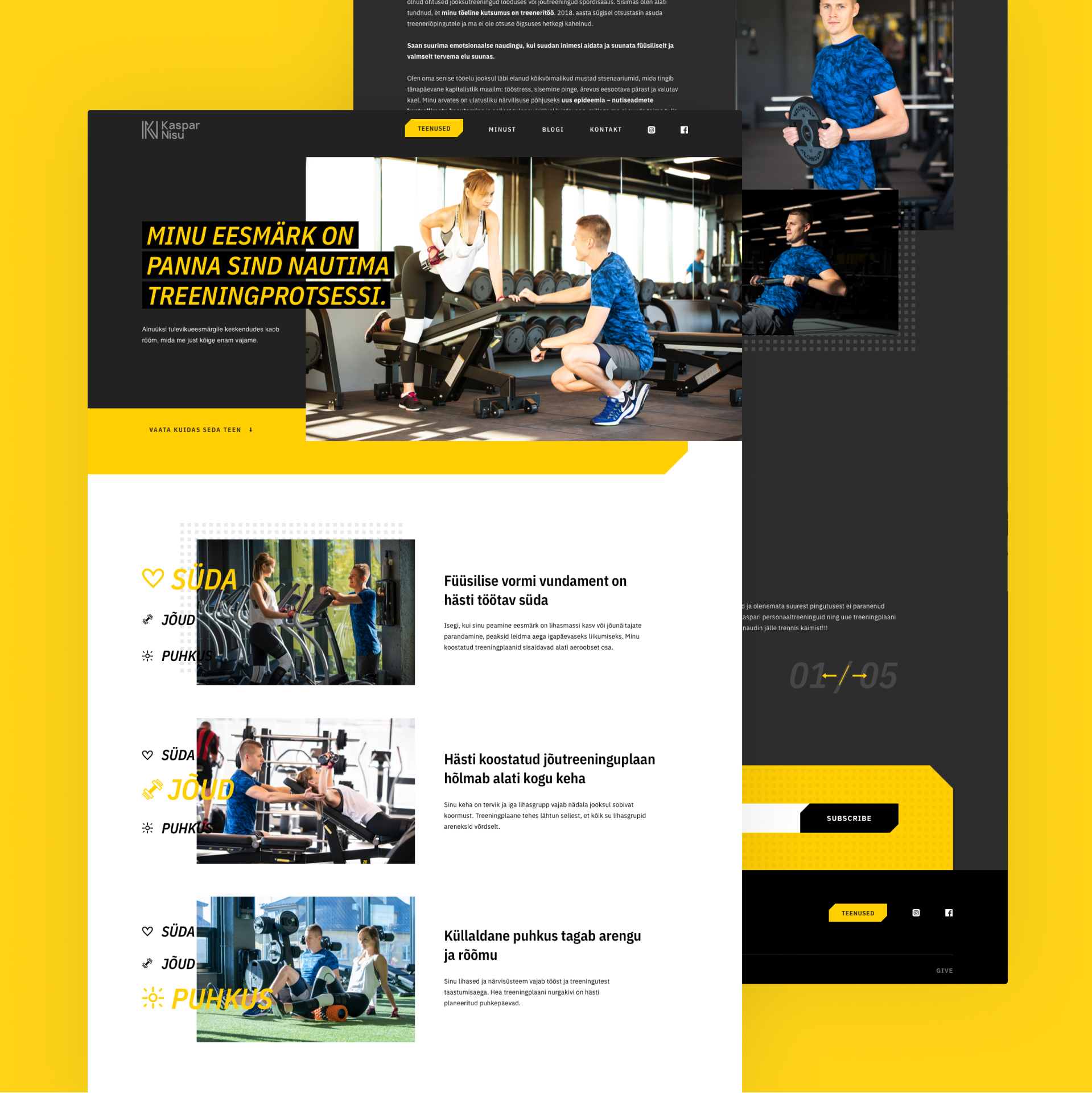 Private trainer website design